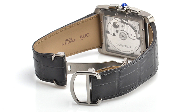 UK Cheap Cartier Tank MC Gray Croco Strap Watches--