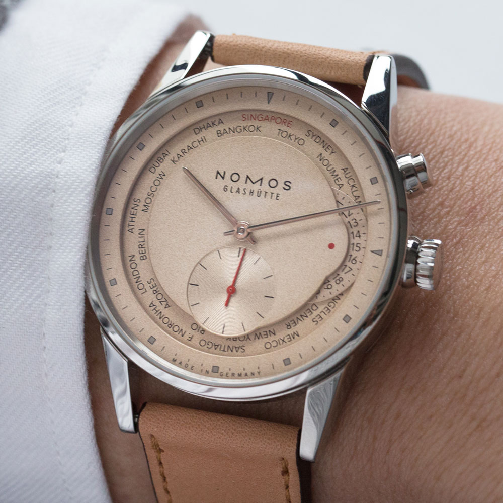 Nomos 'Red Dot' Limited Edition Zürich Weltzeit Watch For Singapore Watch Releases 