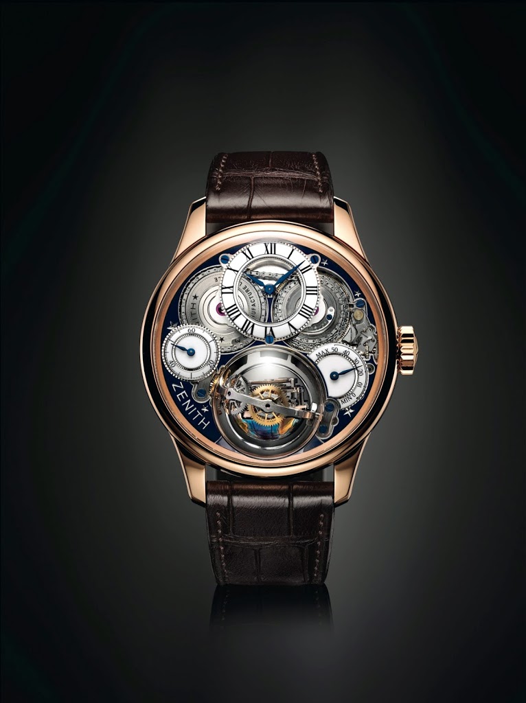 Rose Gold Zenith Christophe Colomb Hurricane Grand Voyage Replica Watch ...